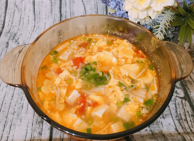 番茄豆腐蛋花湯